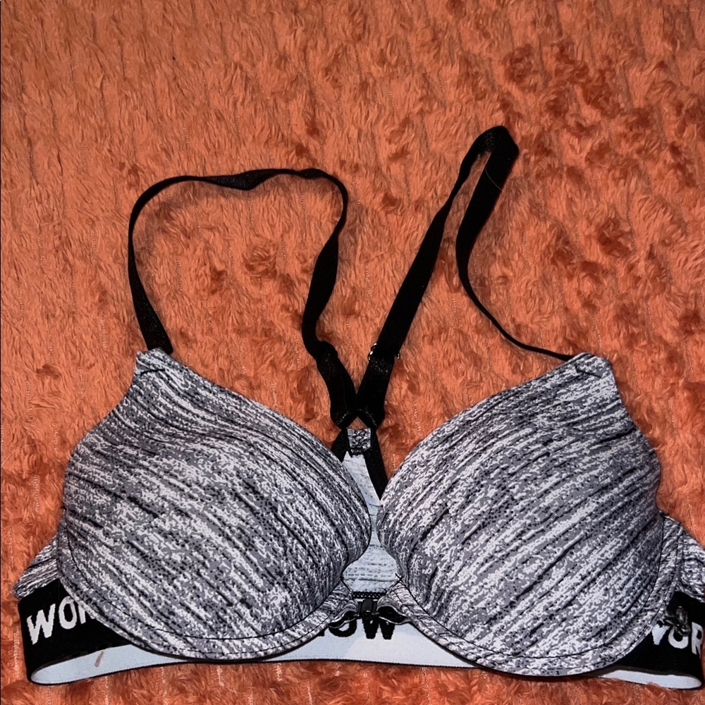 Women's Black and Gray Bra